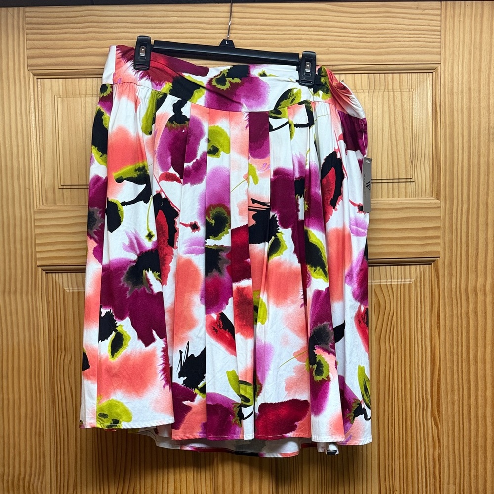 Worthington Multicolor Floral Skater Skirt